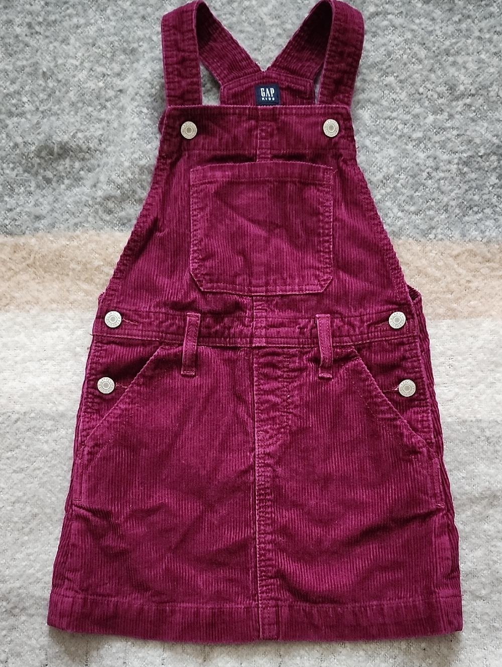 GAP Kids Plum Purple Corduroy Overall Salopette Skirt Sz S EUC Overall Dress
